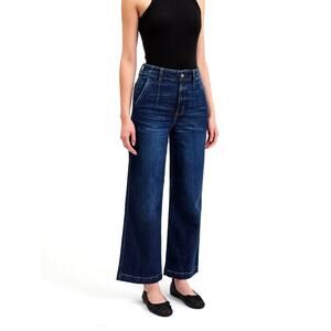 Daze Denim Women's Hug dark Blue wash Size 30 high waist Straight Jeans NWT